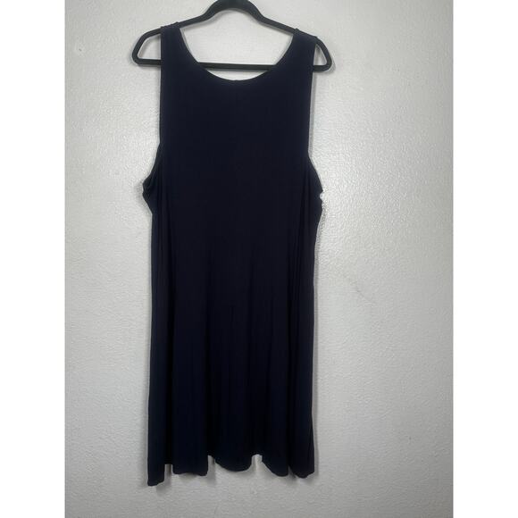 Eileen Fisher Mini Tank Sleeveless Dress Navy Blue V-Neck Women's size XL - Picture 4 of 4